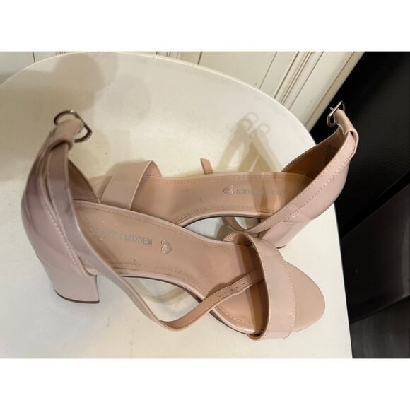 Steve Madden Women's Open Toe Ankle Strap Block Heel JCarrson Sandals Nude Sz 7 - Picture 7 of 14